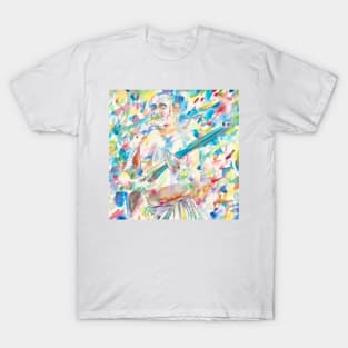 ERNEST HEMINGWAY with rifle - watercolor portrait T-Shirt